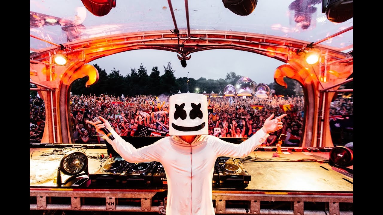 Marshmello performing at a festival
